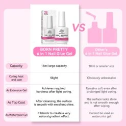 6 In 1 Nail Glue Gel Polish 15ml -Born Pretty Salon 61100 SM 20250521