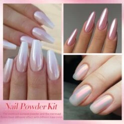 6 Boxes Chrome Nail Art Powder Kit Metallic Pearly Reflective Mixed -Born Pretty Salon 61121 ZI 4