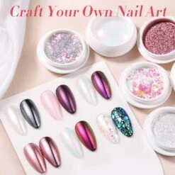 6 Boxes Chrome Nail Art Powder Kit Metallic Pearly Reflective Mixed -Born Pretty Salon 61121 ZI 5