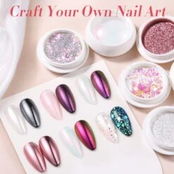 6 Boxes Chrome Nail Art Powder Kit Metallic Pearly Reflective Mixed -Born Pretty Salon 61121 ZI 9