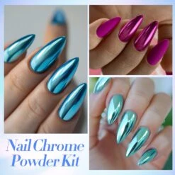12 Boxes Chrome Metallic Nail Art Powder Kit 11 12 Boxes Chrome Metallic Nail Art Powder Kit -Born Pretty Salon 61122 ZI 4