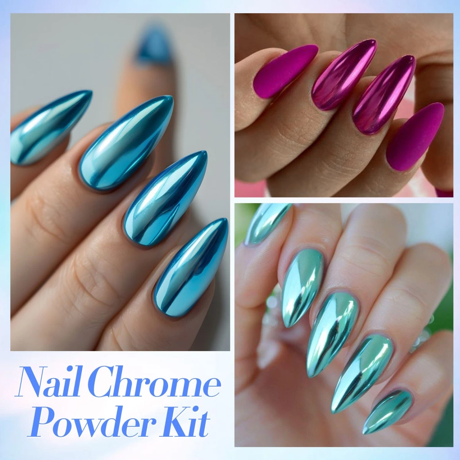 12 Boxes Chrome Metallic Nail Art Powder Kit 3 12 Boxes Chrome Metallic Nail Art Powder Kit - Image 3
