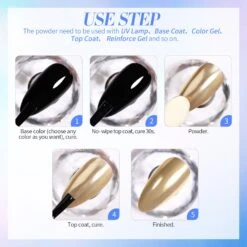 12 Boxes Chrome Metallic Nail Art Powder Kit 17 12 Boxes Chrome Metallic Nail Art Powder Kit -Born Pretty Salon 61122 ZI 7