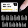 300pcs 15 Sizes Almond False Nail Tips Full Cover Half Matte Nails