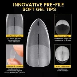 300pcs 15 Sizes Almond False Nail Tips Full Cover Half Matte Nails -Born Pretty Salon 61135 ZI 3