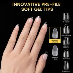 300pcs 15 Sizes Almond False Nail Tips Full Cover Half Matte Nails -Born Pretty Salon 61135 ZI 5