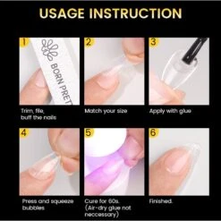 300pcs 15 Sizes Almond False Nail Tips Full Cover Half Matte Nails -Born Pretty Salon 61135 ZI 8