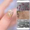 No Brand Gold Red White Bowknot Embossment 5D Nail Stickers