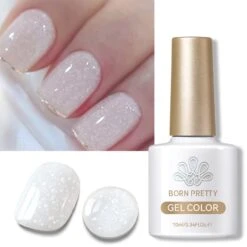 White Snow Glitter Jelly Gel Polish JN90 Lumina Frost 10ml
