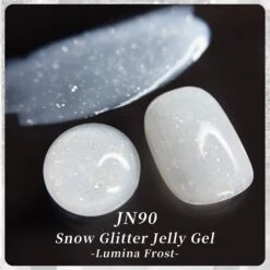 White Snow Glitter Jelly Gel Polish JN90 Lumina Frost 10ml -Born Pretty Salon 61165 1 ZI 1