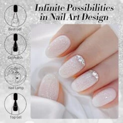 White Snow Glitter Jelly Gel Polish JN90 Lumina Frost 10ml -Born Pretty Salon 61165 1 ZI 4