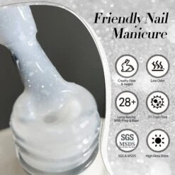 White Snow Glitter Jelly Gel Polish JN90 Lumina Frost 10ml -Born Pretty Salon 61165 1 ZI 5