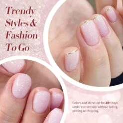 Pink Snow Glitter Jelly Gel Polish JN91 Blossom Flurry 10ml -Born Pretty Salon 61165 2 ZI 2