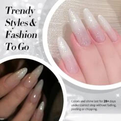 White Reflective Glitter Gel Polish SZ12 Milky Melee 15ml -Born Pretty Salon 61206 ZI 3