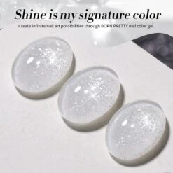 White Reflective Glitter Gel Polish SZ12 Milky Melee 15ml -Born Pretty Salon 61206 ZI 8