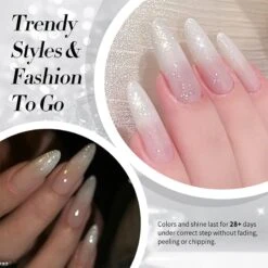 White Reflective Glitter Gel Polish SZ12 Milky Melee 10ml -Born Pretty Salon 61207 ZI 3