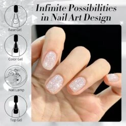 White Reflective Glitter Gel Polish SZ12 Milky Melee 10ml -Born Pretty Salon 61207 ZI 5