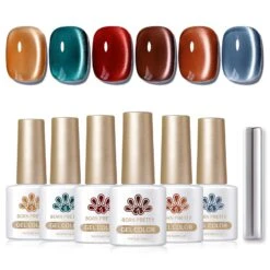 6 Colors Glass Cat Magnetic Gel Polish Set M41 Black Orchid 7ml
