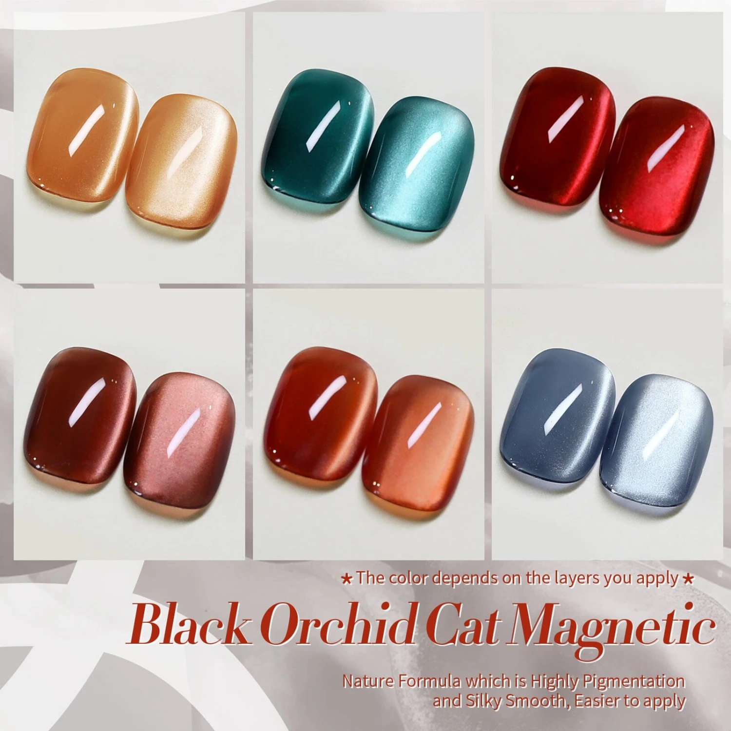 6 Colors Glass Cat Magnetic Gel Polish Set M41 Black Orchid 7ml 6 6 Colors Glass Cat Magnetic Gel Polish Set M41 Black Orchid 7ml - Image 6