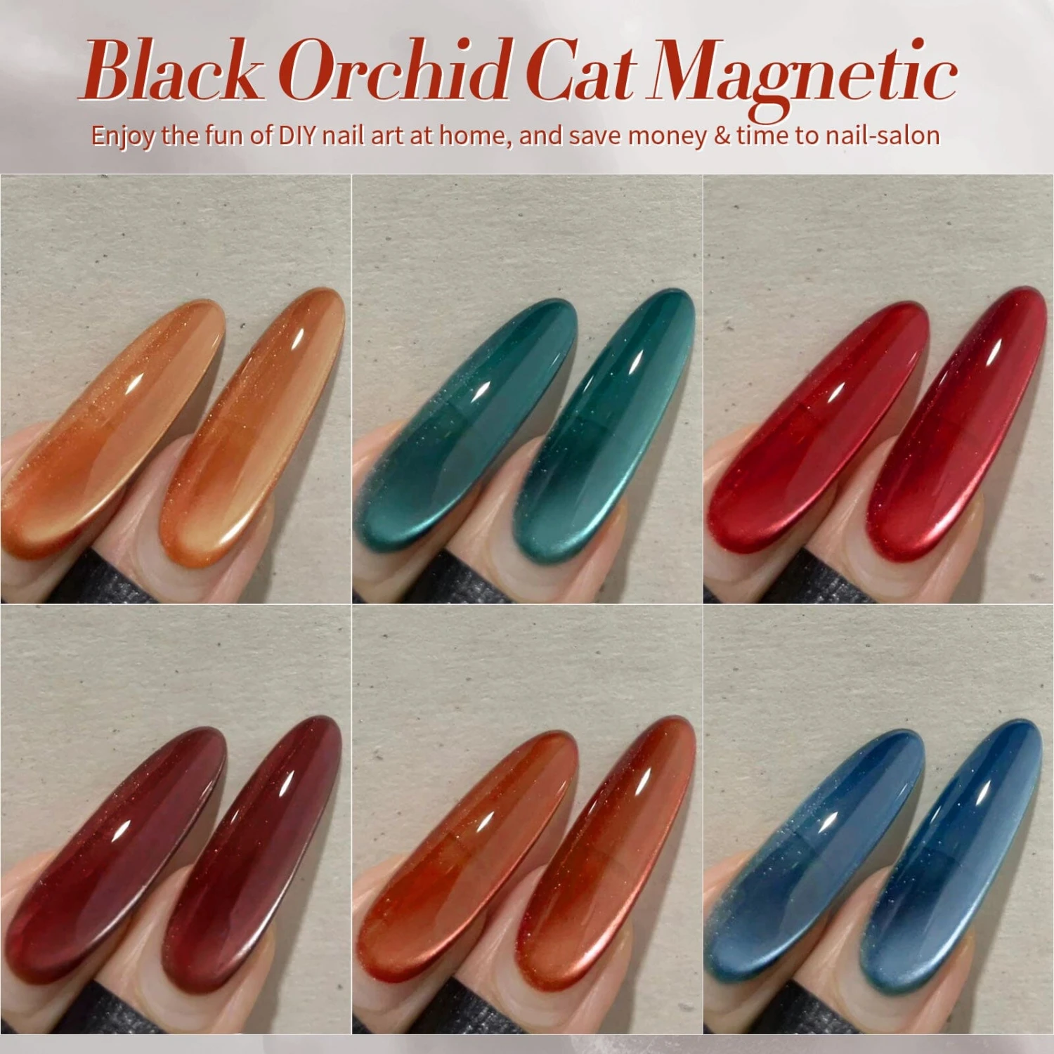 6 Colors Glass Cat Magnetic Gel Polish Set M41 Black Orchid 7ml 7 6 Colors Glass Cat Magnetic Gel Polish Set M41 Black Orchid 7ml - Image 7