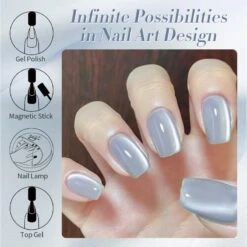Blue Moonlight Cat Magnetic Gel Polish MY129 Haze Blue 10ml -Born Pretty Salon 61215 ZI 4