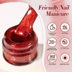 Red Pearl Cat Magnetic Gel Polish 15ml -Born Pretty Salon 61225 ZI 4