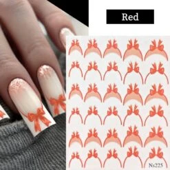 No Brand French Bowknot 3D Nail Sticker NS225 -Born Pretty Salon 61227 SXA 3