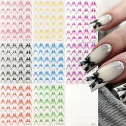 No Brand French Bowknot 3D Nail Sticker NS225 -Born Pretty Salon 61227 ZHU 3