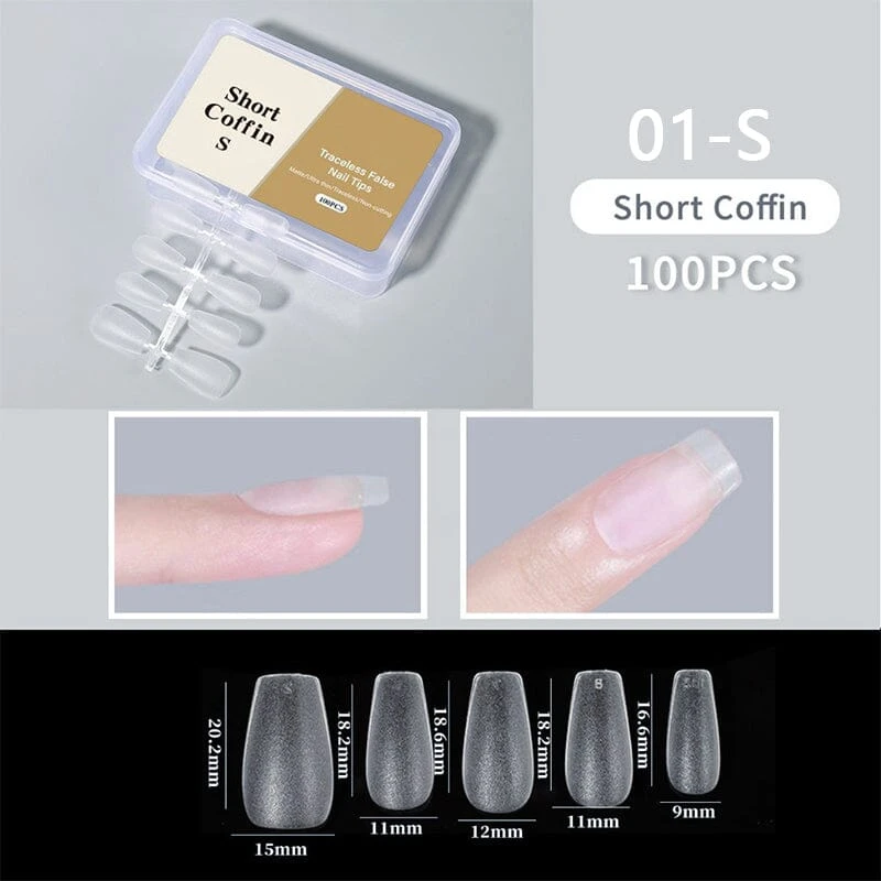 No Brand 100pcs/box Matte Clear False Nail Tips 10 No Brand 100pcs/box Matte Clear False Nail Tips - Image 10