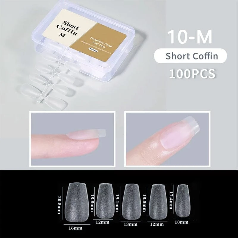 No Brand 100pcs/box Matte Clear False Nail Tips 19 No Brand 100pcs/box Matte Clear False Nail Tips - Image 19