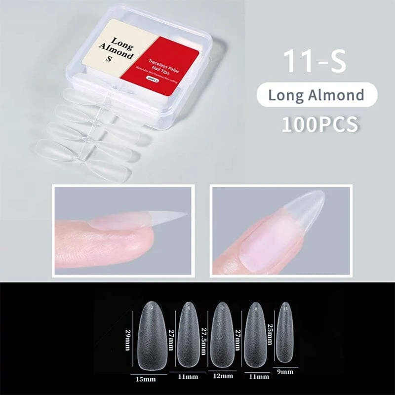 No Brand 100pcs/box Matte Clear False Nail Tips 20 No Brand 100pcs/box Matte Clear False Nail Tips - Image 20