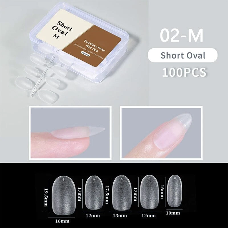 No Brand 100pcs/box Matte Clear False Nail Tips 11 No Brand 100pcs/box Matte Clear False Nail Tips - Image 11