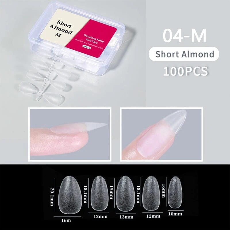 No Brand 100pcs/box Matte Clear False Nail Tips 13 No Brand 100pcs/box Matte Clear False Nail Tips - Image 13