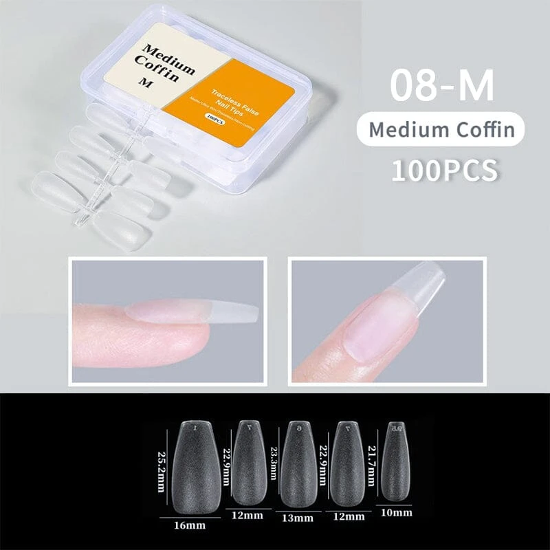 No Brand 100pcs/box Matte Clear False Nail Tips 17 No Brand 100pcs/box Matte Clear False Nail Tips - Image 17