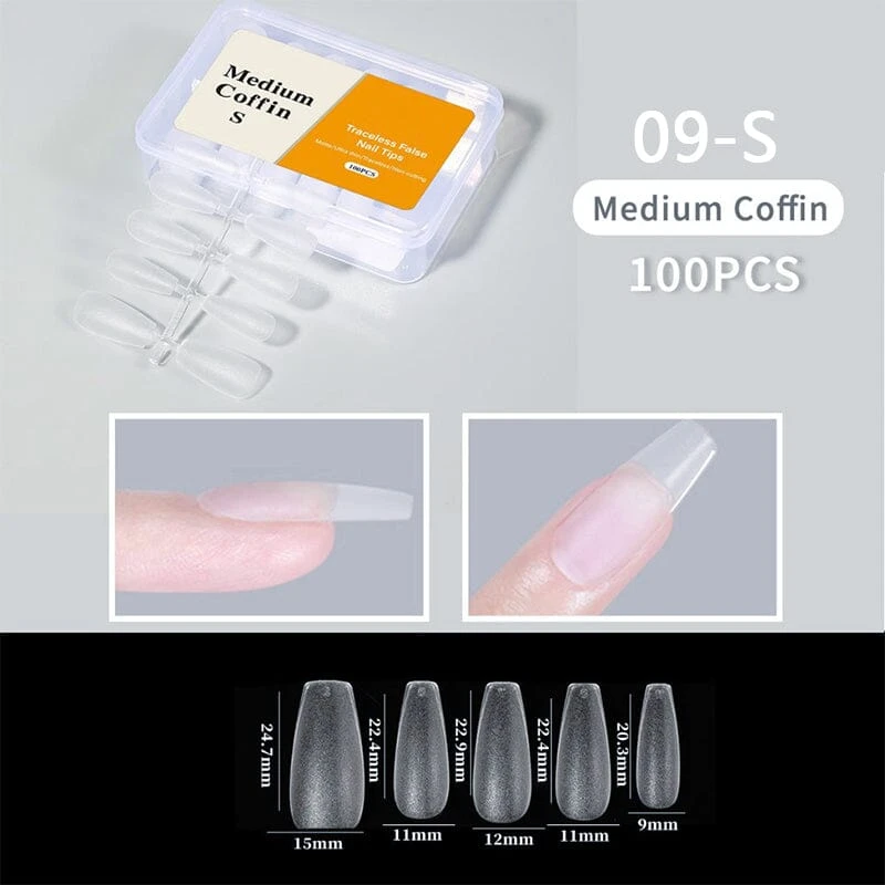 No Brand 100pcs/box Matte Clear False Nail Tips 18 No Brand 100pcs/box Matte Clear False Nail Tips - Image 18
