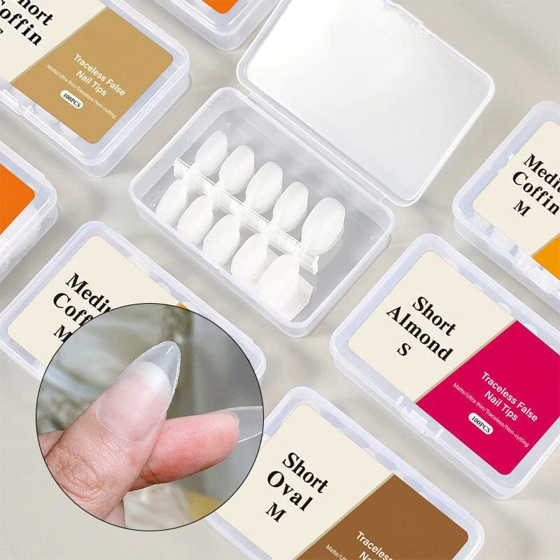 No Brand 100pcs/box Matte Clear False Nail Tips 6 No Brand 100pcs/box Matte Clear False Nail Tips - Image 6