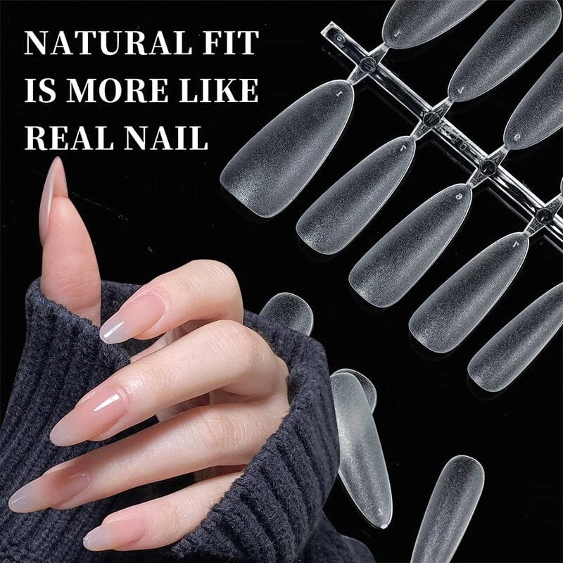 No Brand 100pcs/box Matte Clear False Nail Tips 7 No Brand 100pcs/box Matte Clear False Nail Tips - Image 7