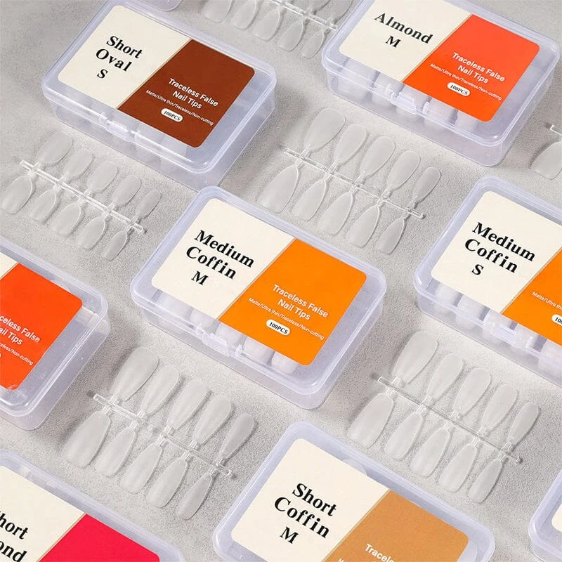 No Brand 100pcs/box Matte Clear False Nail Tips 8 No Brand 100pcs/box Matte Clear False Nail Tips - Image 8