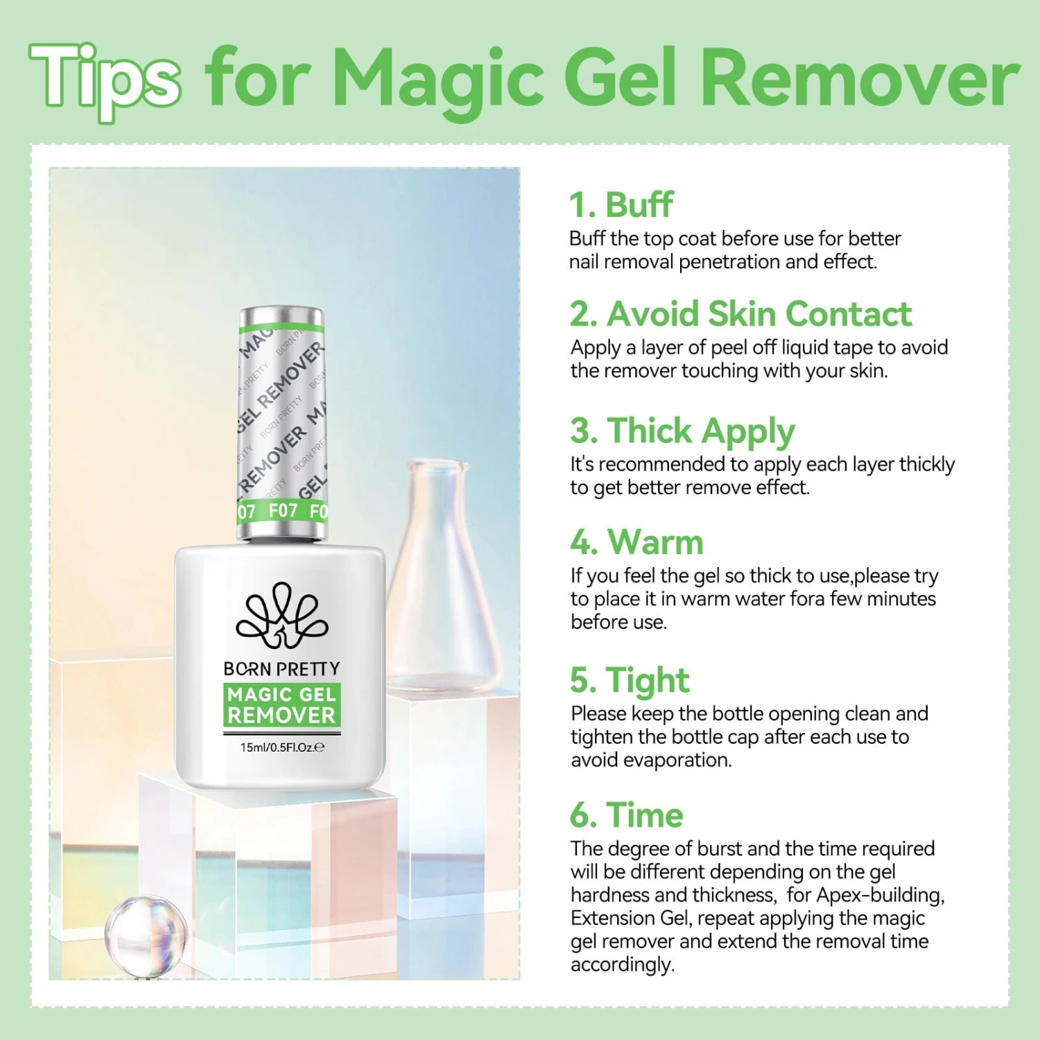 2 Bottles Set Magic Gel Remover With Clear 8 In 1 Builder Gel 15ml 9 2 Bottles Set Magic Gel Remover With Clear 8 In 1 Builder Gel 15ml - Image 9