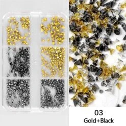 No Brand 6 Grids Metal Star Rivet 3D Nail Decorations -Born Pretty Salon 61246 SXA 3