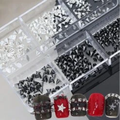 No Brand 6 Grids Metal Star Rivet 3D Nail Decorations -Born Pretty Salon 61246 ZHU 10