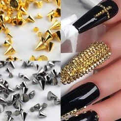 No Brand 6 Grids Metal Star Rivet 3D Nail Decorations -Born Pretty Salon 61246 ZHU 5