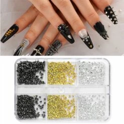 No Brand 6 Grids Metal Star Rivet 3D Nail Decorations -Born Pretty Salon 61246 ZHU 6