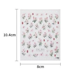 No Brand Spring Pink White Lily Flowers 5D Nail Sticker -Born Pretty Salon 61250 ZHU 9