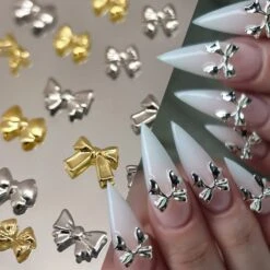 No Brand 6 Grids Gold Silver Alloy Star Bowknot Nail Decoration -Born Pretty Salon 61251 ZHU 11