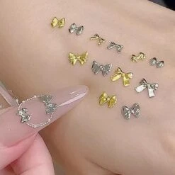 No Brand 6 Grids Gold Silver Alloy Star Bowknot Nail Decoration -Born Pretty Salon 61251 ZHU 4
