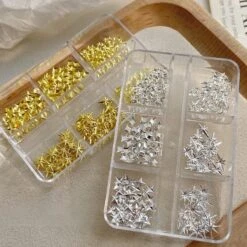 No Brand 6 Grids Gold Silver Alloy Star Bowknot Nail Decoration -Born Pretty Salon 61251 ZHU 7