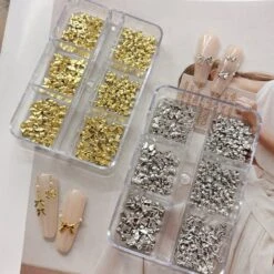 No Brand 6 Grids Gold Silver Alloy Star Bowknot Nail Decoration -Born Pretty Salon 61251 ZHU 8