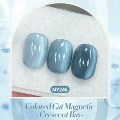 Blue Colored Cat Magnetic Gel Polish MY246 Crescent Bay 15ml 10 Blue Colored Cat Magnetic Gel Polish MY246 Crescent Bay 15ml -Born Pretty Salon 61256 ZI 1