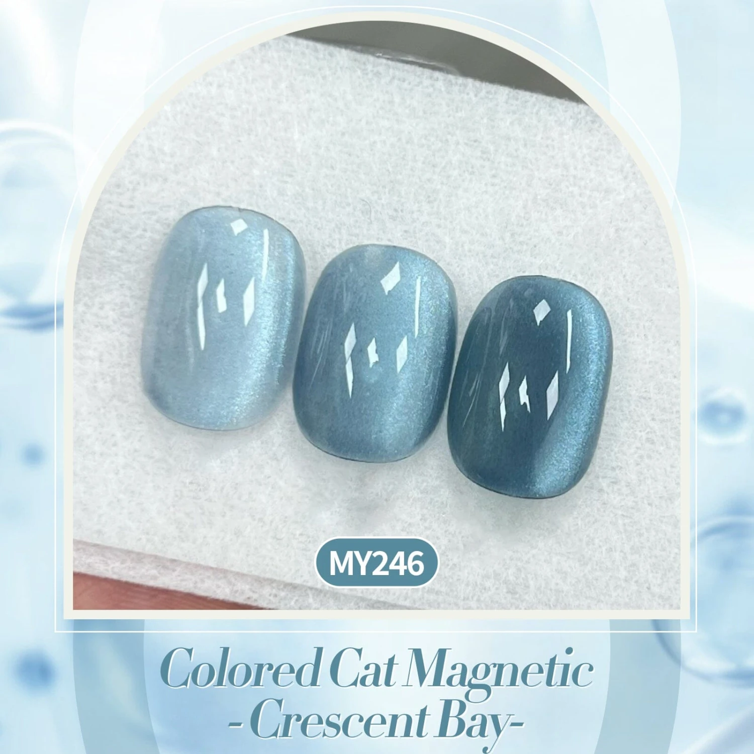 Blue Colored Cat Magnetic Gel Polish MY246 Crescent Bay 15ml 4 Blue Colored Cat Magnetic Gel Polish MY246 Crescent Bay 15ml - Image 4